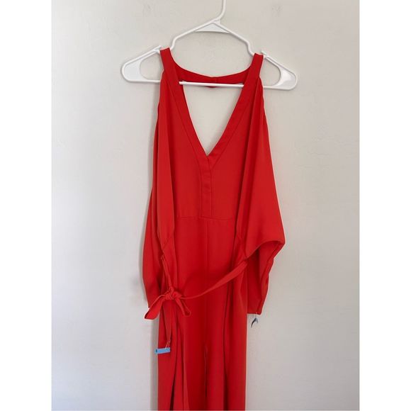 TOPSHOP Cold Shoulder Midi Dress Size 12 - Picture 2 of 7